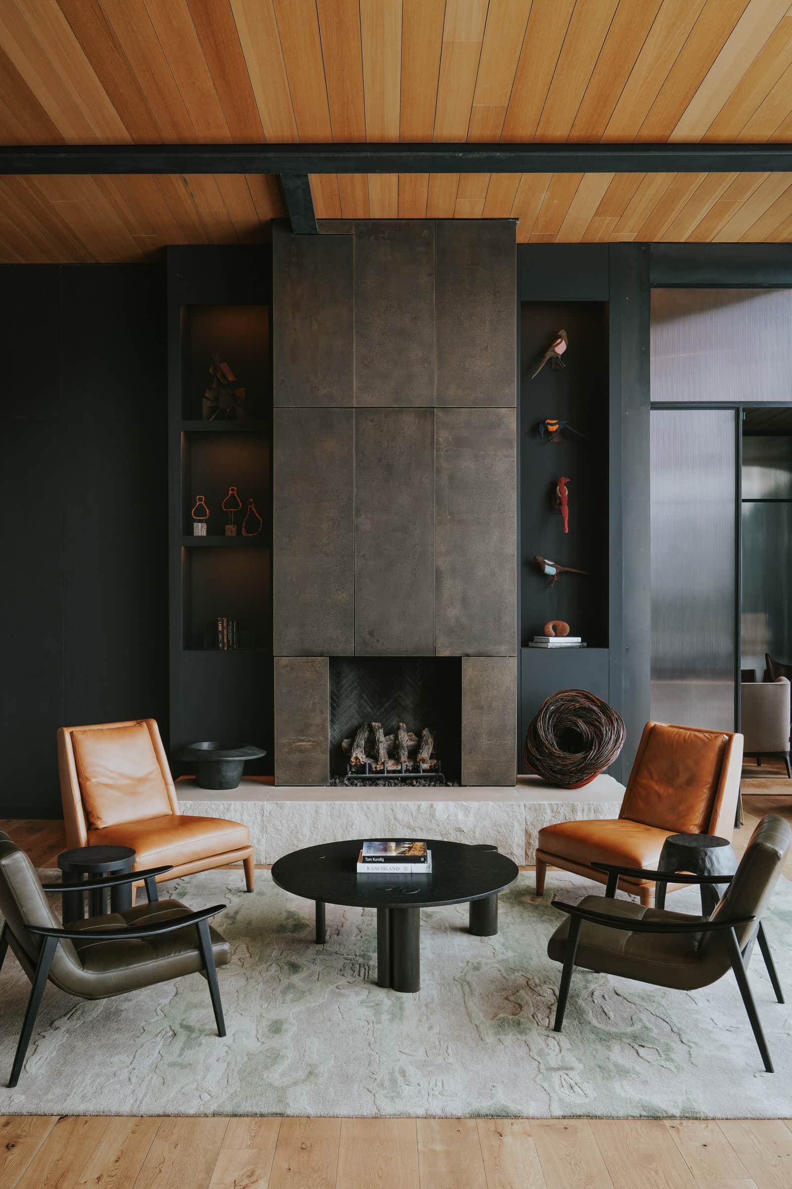 One&Only Moonlight Basin — lobby fireplace