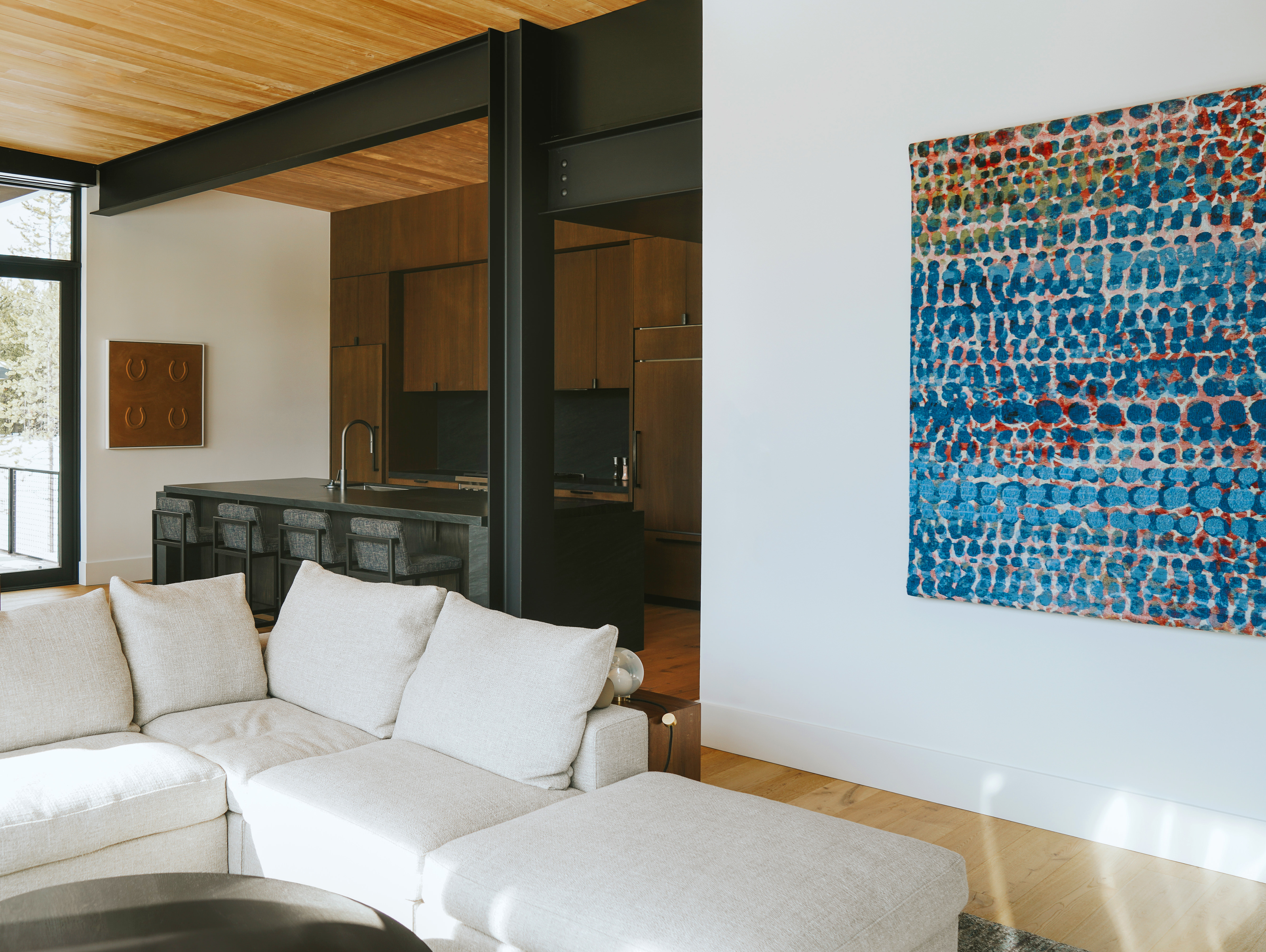 Moonlight Basin Residence — open living and kitchen