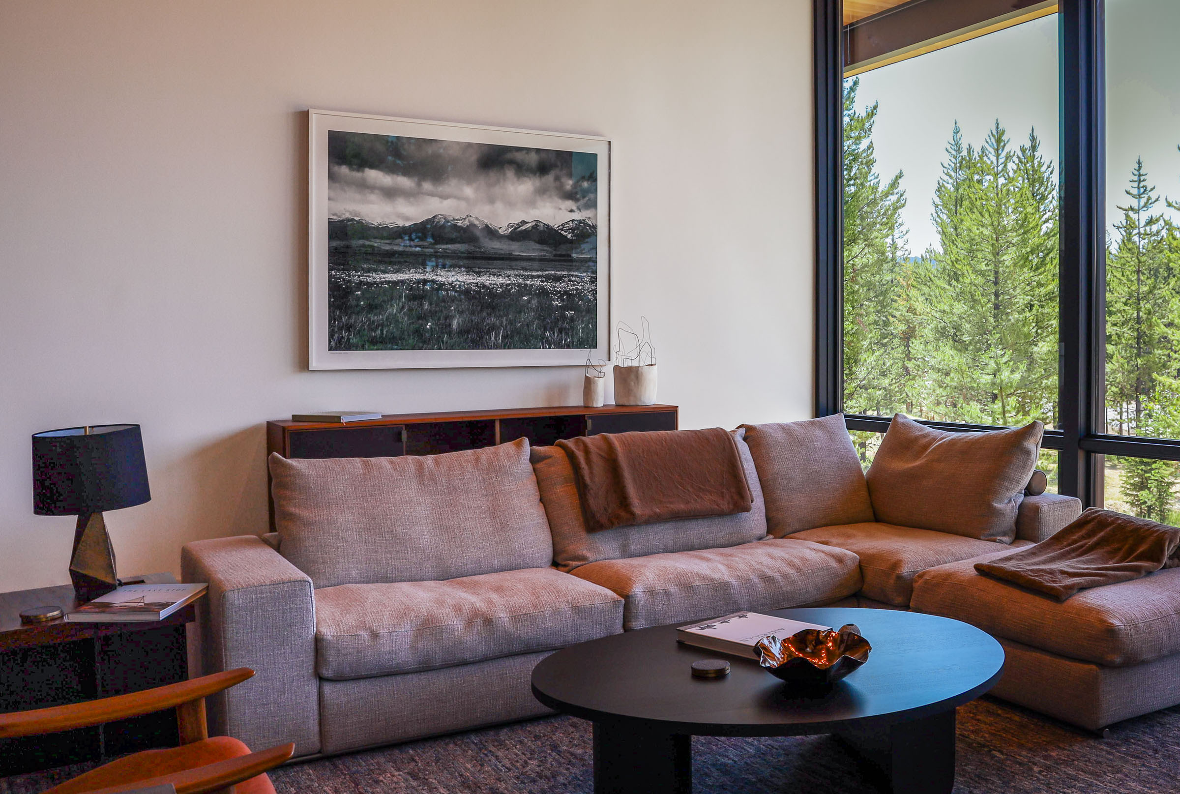 Moonlight Basin Residence — living room with Corwin